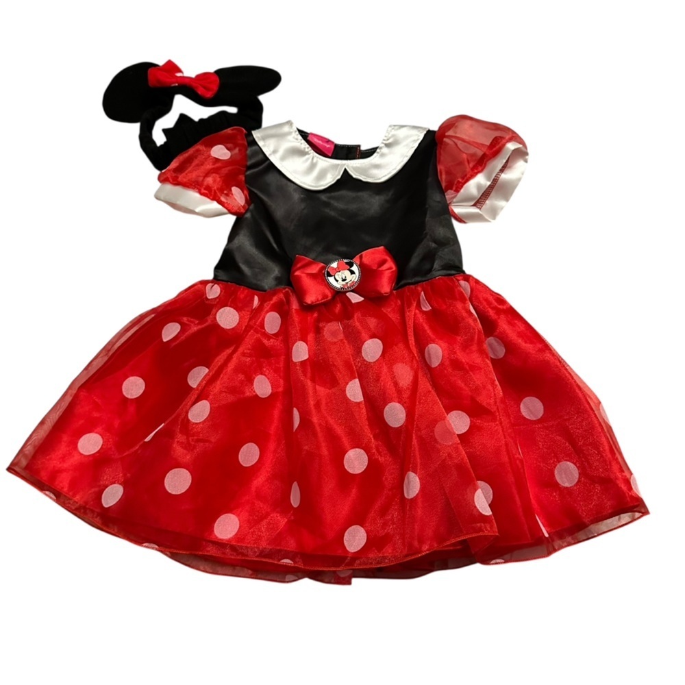 Disney Red and Black Polka Dot Costume with Headband - Picture 1 of 5